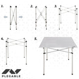 Folding Table Aktive Silver Aluminium 70 x 70 x 70 cm (4 Units)-2