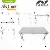 Folding Table Aktive Silver Aluminium 110 x 70 x 70 cm (4 Units)-2