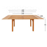 Expandable table Aktive 200 x 74 x 100 cm Acacia-1