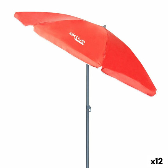 Sunshade Aktive UV50 Ø 180 cm Coral Polyester Aluminium 180 x 187 x 180 cm (12 Units)-0