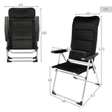 Beach Chair Aktive Deluxe Foldable Black 49 x 123 x 67 cm (2 Units)-3