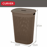 Laundry Basket Curver Brown Plastic 55 L 44 x 61 x 35 cm (8 Units)-3