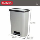 Waste bin Curver Grey Plastic 50 L (5 Units)-3