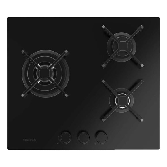 Cecotec Gas Hob Bolero Squad G 3400S 3 Burners 6200W Nano Glass Cast Iron Black-0
