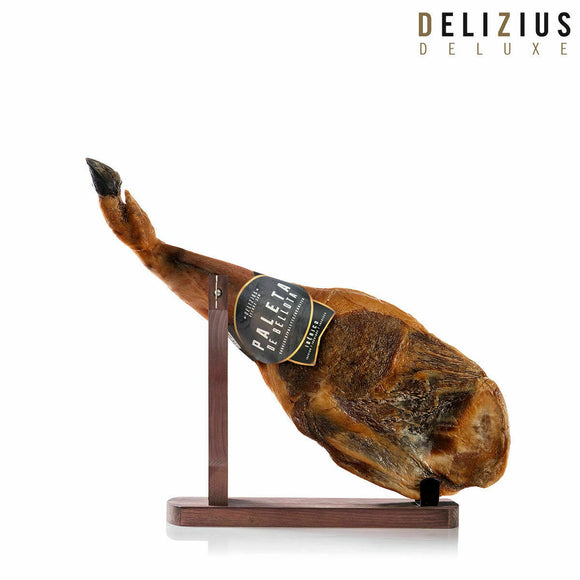 Set of Iberian Acorn-Fed Ham Shoulder and Ham Holder Delizius Deluxe-0