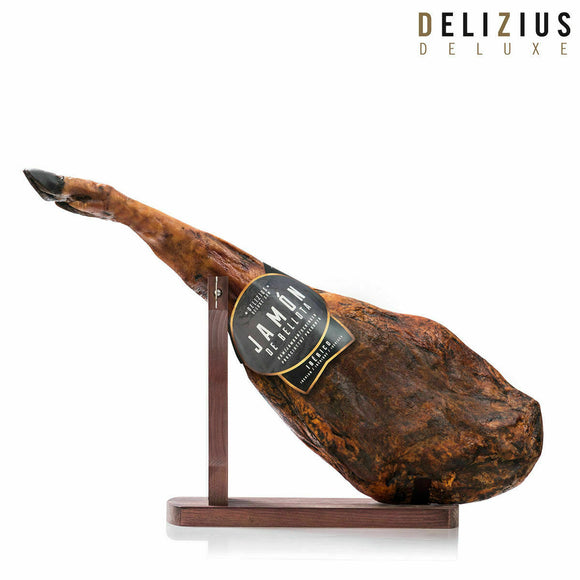 Set of Iberian Acorn-Fed Ham and Ham Holder Delizius Deluxe-0