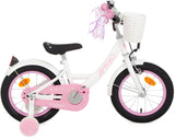 Perfect 14 Inch 22 cm Girls Coaster Brake White/Pink-0