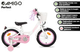 Perfect 14 Inch 22 cm Girls Coaster Brake White/Pink-1