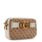 Guess Textile Crossbody Bag Aviana Beige/White 25 x 15 6.5 For Women