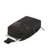Piquadro Textile Crossbody Bag Mono Sling Trakai Leather & Fabric Black 31 x 18 7 cm For