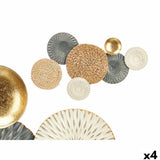 Wall Decoration Gift Decor 23SMB1563 23SMB1563 Blue White Brown Metal 72,4 x 5,1 x 42,5 cm (4 Units)-0