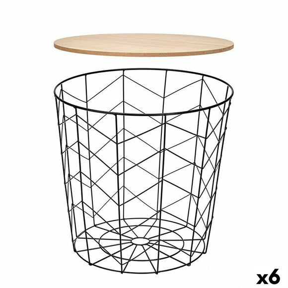 Side table Gift Decor Brown Black 44,5 x 53,5 x 44,5 cm (6 Units)-0