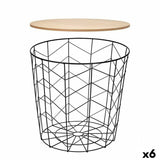 Side table Gift Decor Brown Black 44,5 x 53,5 x 44,5 cm (6 Units)-0