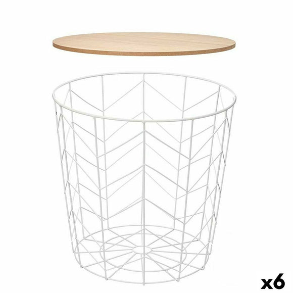 Side table Gift Decor White Brown 44,5 x 53,5 x 44,5 cm (6 Units)-0