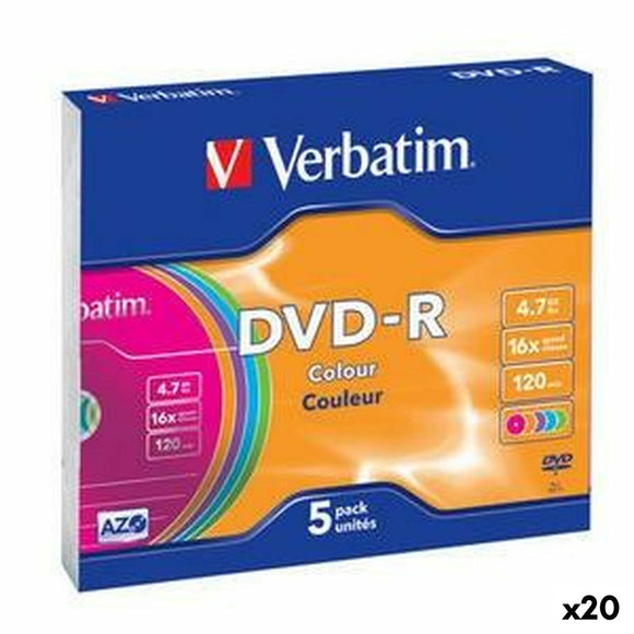 DVD-R Verbatim Colour 4,7 GB 16x 5 Pieces (20 Units)-0