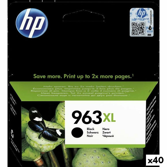 Original Ink Cartridge HP Officejet Pro All-in-One 9010,9012,9014,9015,9016,9019,9020,9022,9025 - Nº 963XL Black (40 Units)-0