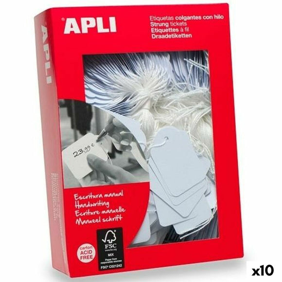 Hang tags Apli White 11 x 29 mm 1000 Pieces (10 Units)-0