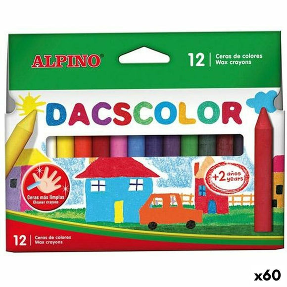 Coloured crayons Alpino Dacscolor Multicolour 12 Pieces (60 Units)-0