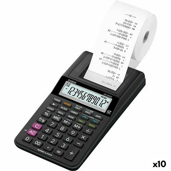 Printer calculator Casio HR-8RCE Black (10 Units)-0