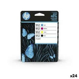 Original Ink Cartridge HP Yellow Blue Black Magenta (24 Units)-0