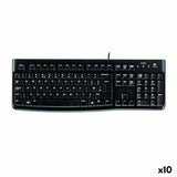 Keyboard Logitech K120 Black Spanish Qwerty (10 Units)-0