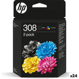 Original Ink Cartridge HP Nº 308 Yellow Blue Black Magenta (24 Units)-0