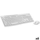 Keyboard and Mouse Logitech White Spanish Qwerty (6 Units)-0