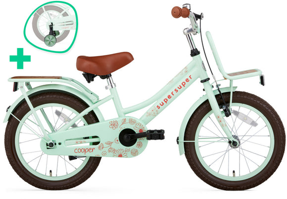 Cooper Bamboo 16 Inch 31 cm Girls Coaster Brake Mint Green-0