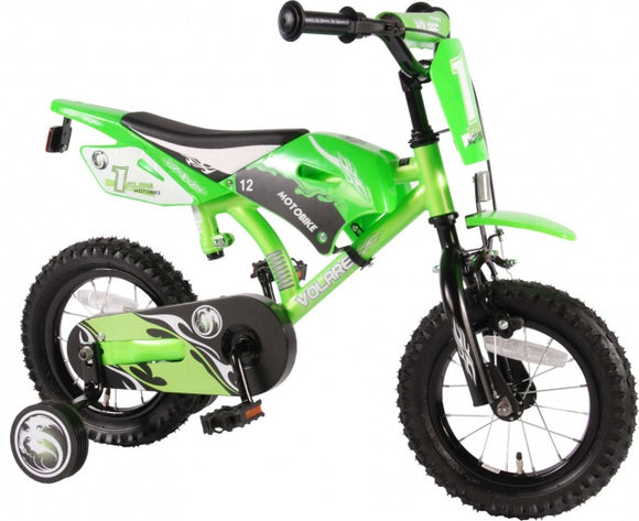 Motobike 12 Inch 21,5 cm Boys Coaster Brake Green-0