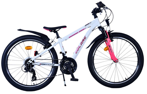 XC Race 24 Inch 34 cm Girls 21SP Rim Brakes White/Pink-0