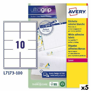 Printer Labels Avery L7173 99,1 x 57 mm White 100 Sheets (5 Units)