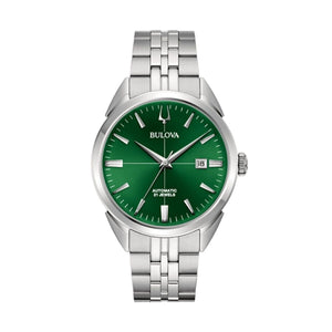 Men's Watch Bulova 96B424 Green Silver-0