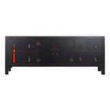 TV furniture DKD Home Decor Black Multicolour Wood Fir MDF Wood 130 x 24 x 51 cm-1