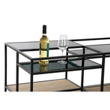 Side table DKD Home Decor 8424001787234 Black Multicolour Natural Wood Metal Mirror 120 x 60 x 50 cm-4