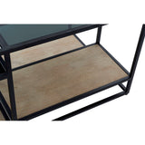 Side table DKD Home Decor 8424001787234 Black Multicolour Natural Wood Metal Mirror 120 x 60 x 50 cm-1