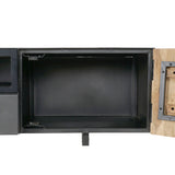 TV furniture DKD Home Decor Black Metal Acacia (165 x 40 x 50 cm)-3