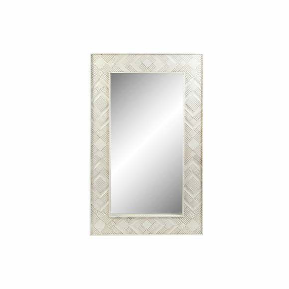 Wall mirror DKD Home Decor White Mango wood Rhombus (154 x 4 x 92 cm)-0