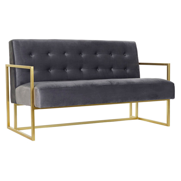 Sofa DKD Home Decor Grau Polyester Metall Golden Glam (128 x 70 x 76 cm)