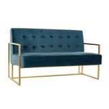 Sofa DKD Home Decor Blau Polyester Metall Modern Golden (128 x 70 x 76 cm)