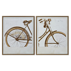 Malerei DKD Wohnkultur Kristall Leinwand Fahrrad (69 x 3 x 83 cm)