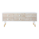 TV furniture DKD Home Decor 119 x 42 x 50 cm Fir Golden White Light brown-1