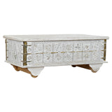 Side table DKD Home Decor MB-182010 White Golden Metal Mango wood 115 x 60 x 45 cm-1