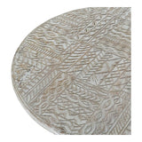 Side table DKD Home Decor 8424001820115 75 x 75 x 50 cm Golden Metal White Mango wood (75 x 75 x 50 cm)-1