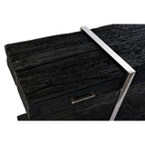 Console DKD Home Decor Black Silver Wood Steel (180 x 44 x 75 cm)