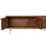 TV furniture DKD Home Decor Brown Black Acacia (130 x 42 x 49 cm)-3