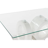 Table DKD Home Decor Crystal Transparent White MDF Wood (110 x 60 x 45 cm)-1