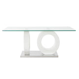Table DKD Home Decor Crystal Transparent White MDF Wood (110 x 60 x 45 cm)-2