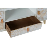 TV furniture DKD Home Decor White Wood Bamboo (140 x 40 x 51 cm)-4