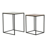 Side table DKD Home Decor Black Aluminium Silver (2 pcs)-1