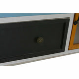 Sideboard DKD Home Decor 103 x 36 x 83 cm Crystal Black Wood White Yellow Sky blue-2